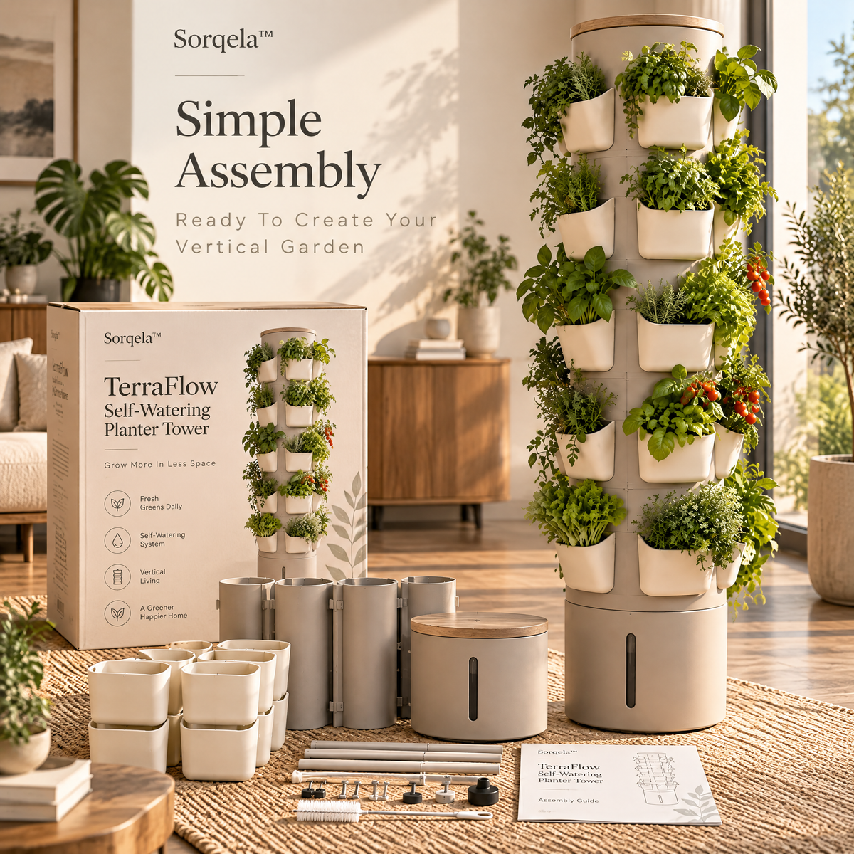 TerraFlow Self-Watering Planter Tower