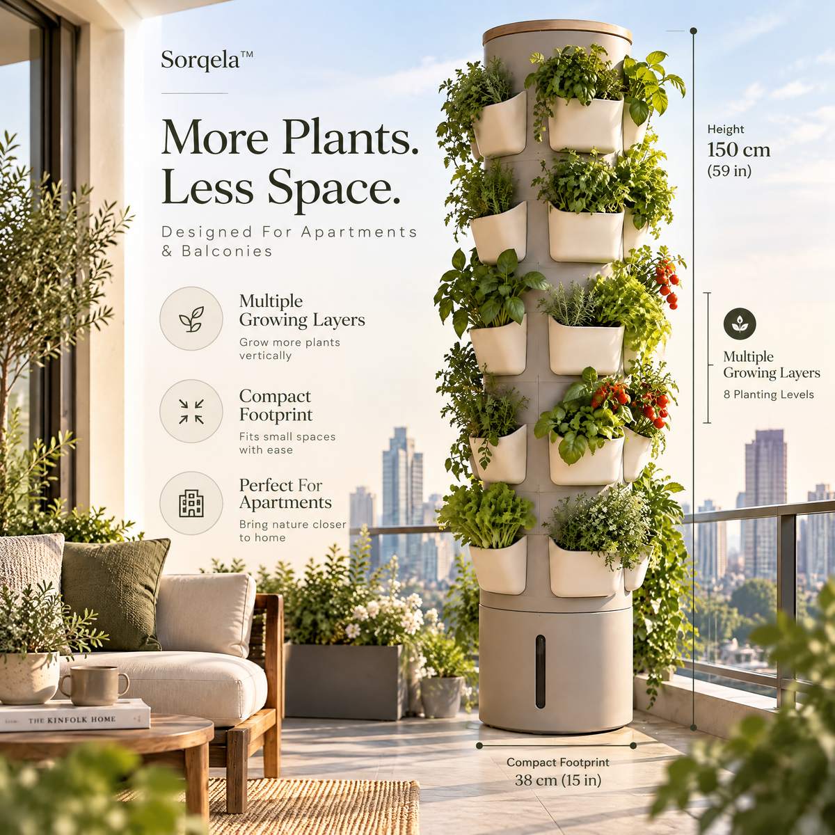TerraFlow Self-Watering Planter Tower