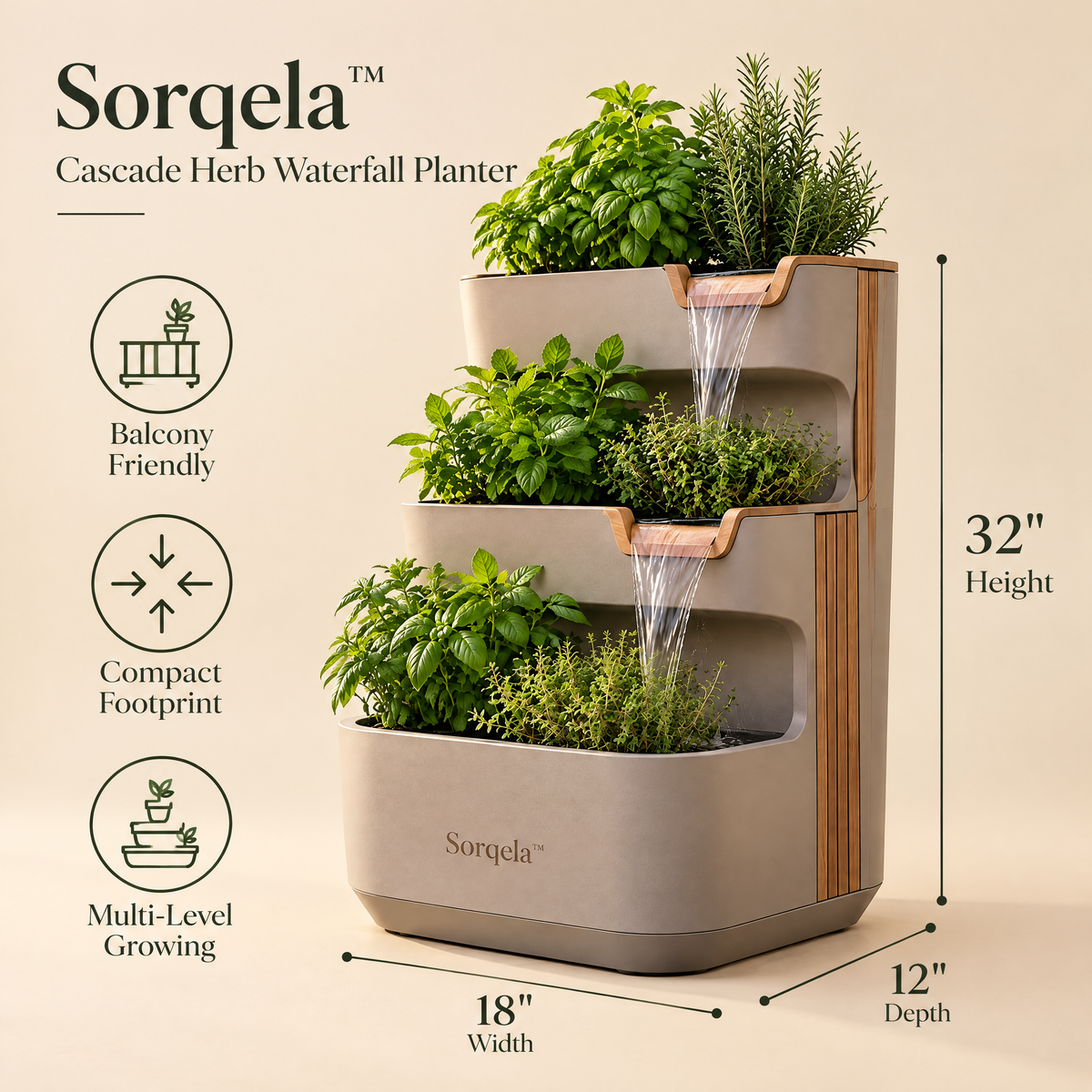 Cascade Herb Waterfall Planter