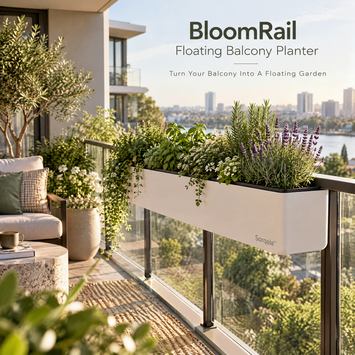 BloomRail Floating Balcony Planter