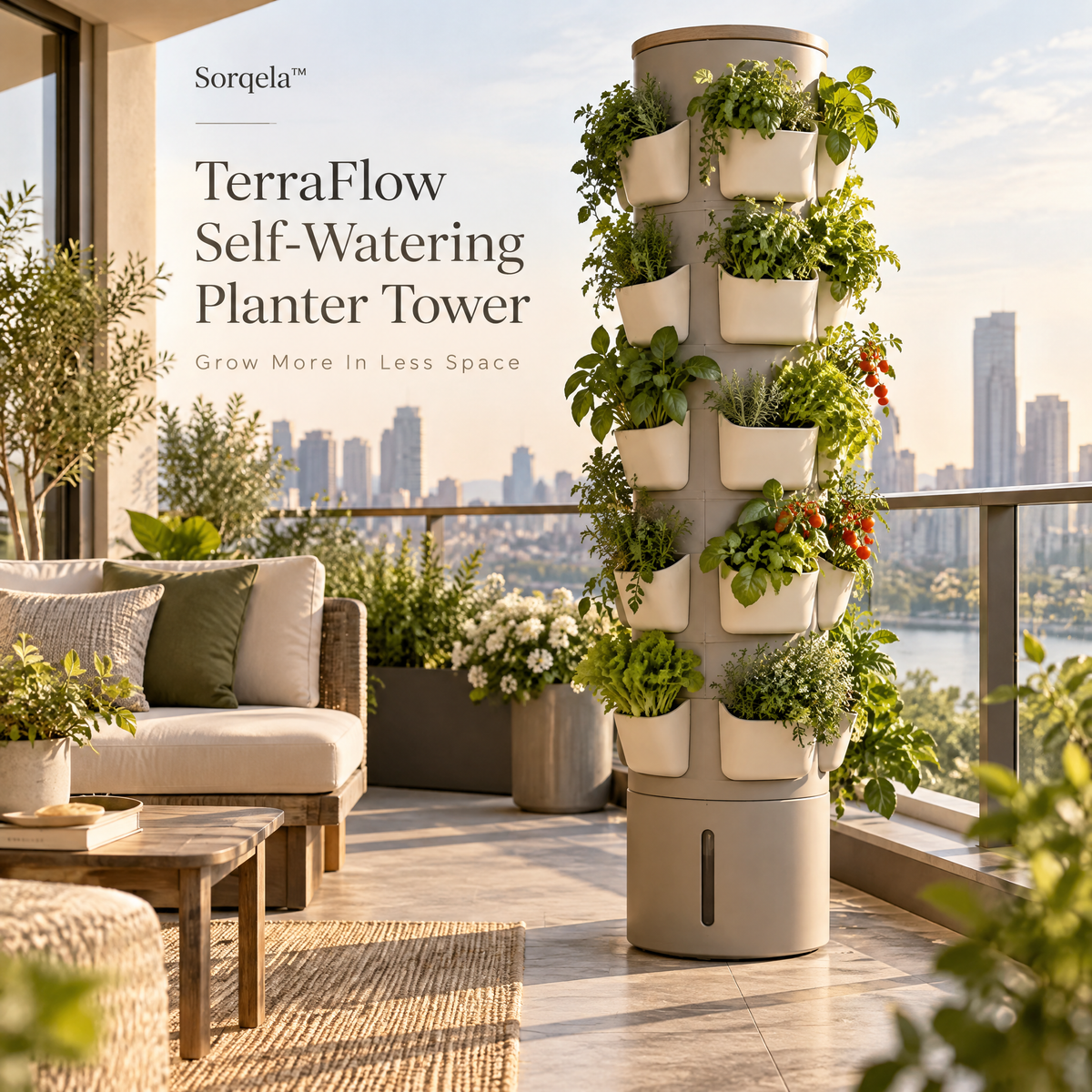TerraFlow Self-Watering Planter Tower