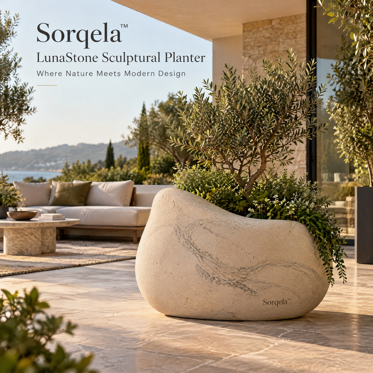 LunaStone Sculptural Planter