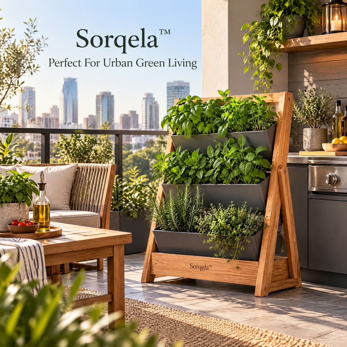 Cedar Frame Vertical Herb Planter, 3-Piece Set