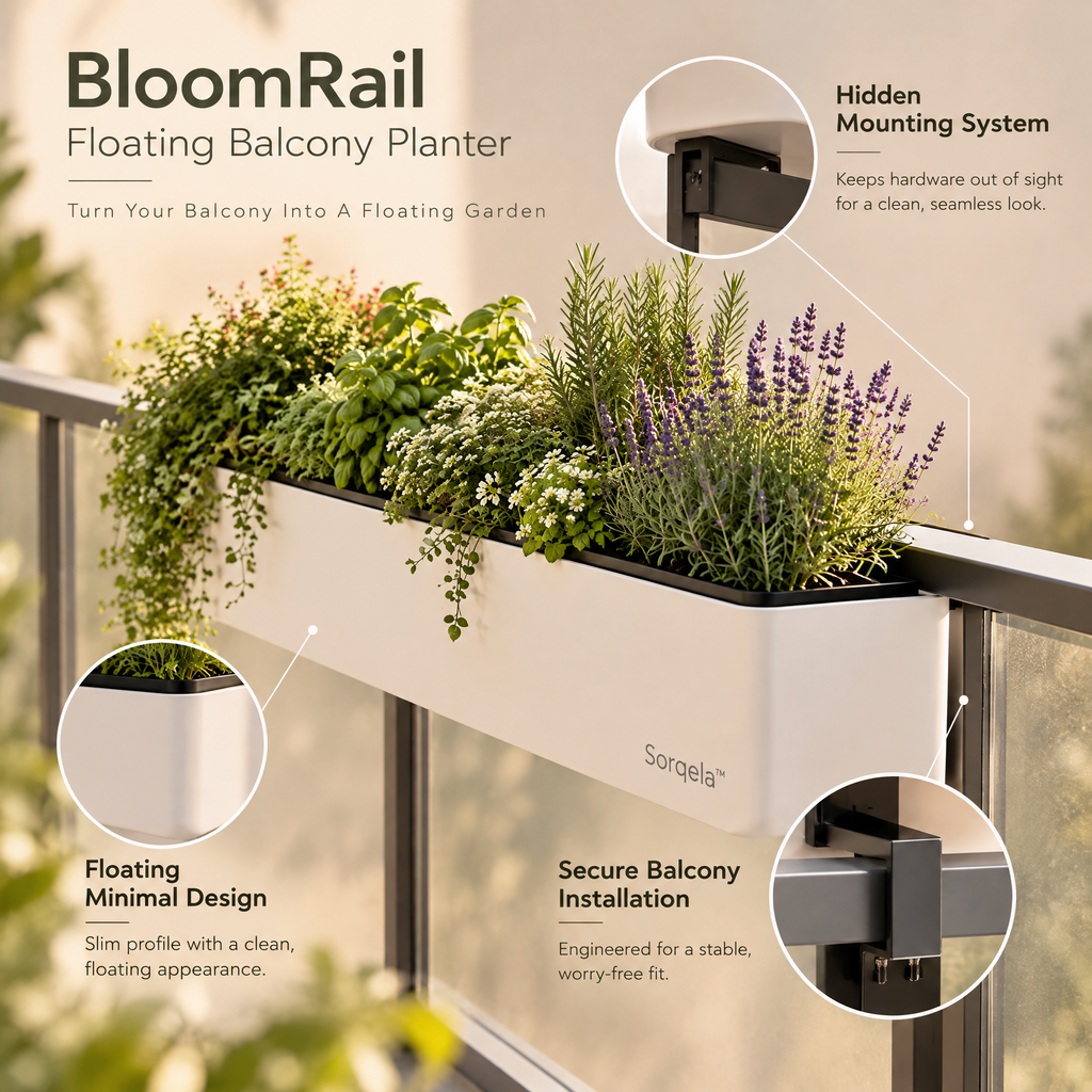 BloomRail Floating Balcony Planter